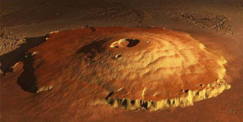 Sao Hỏa sở hữu ngọn núi lửa Olympus Mons cao nhất trong hệ Mặt trời, với độ cao 22 km.