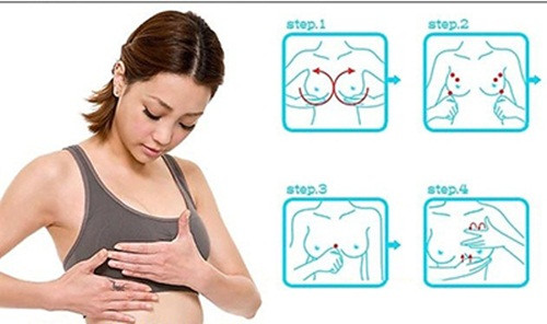 Cùng với lau rửa, nên massage núi đôi bằng tay. Nâng hai bầu núi đôi xoa, nắn nhẹ từ ngoài vào trong. Trường hợp núi đôi cương, đau, núm vú cứng, trước khi xoa bóp nên áp khăn nóng vào mỗi bên. Thời gian xoa bóp mỗi lần khoảng 5 phút.