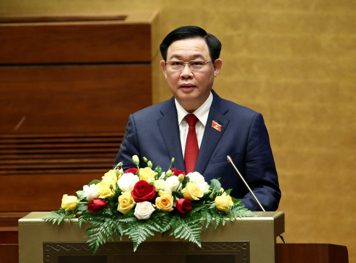 Phát biểu sau Lễ tuyên thệ, Chủ tịch Quốc hội Vương Đình Huệ trân trọng cảm ơn Quốc hội đã tín nhiệm bầu giữ chức Chủ tịch Quốc hội nước Cộng hòa xã hội chủ nghĩa Việt Nam.