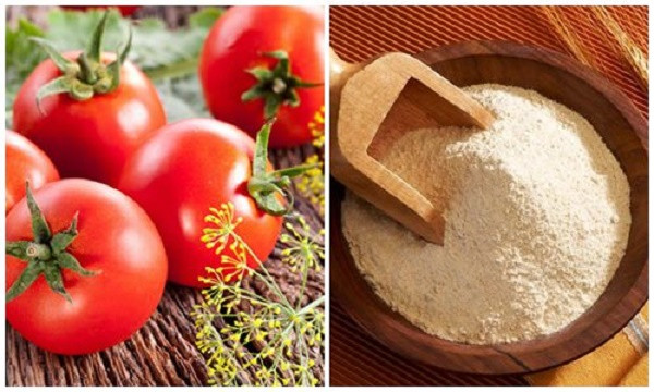 Bạn có thể thay sữa tươi không đường bằng cà chua. Cách làm rất đơn giản: nghiền nát một quả cà chua và trộn với bột gạo để tạo thành hỗn hợp sền sệt và thoa lên mặt. Ảnh: chuthapdo.