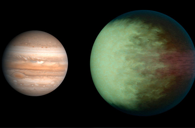 Có kích thước gấp 1,5 lần sao Mộc nhưng hành tinh Kepler 7b lại nhẹ hơn nên có thể dễ dàng nổi trong nước. Nơi đây có nhiệt độ lên tới 800-1.000 độ C – một mặt bị bao phủ bởi các đám mây nhưng mặt kia lại có thời tiết rõ ràng.