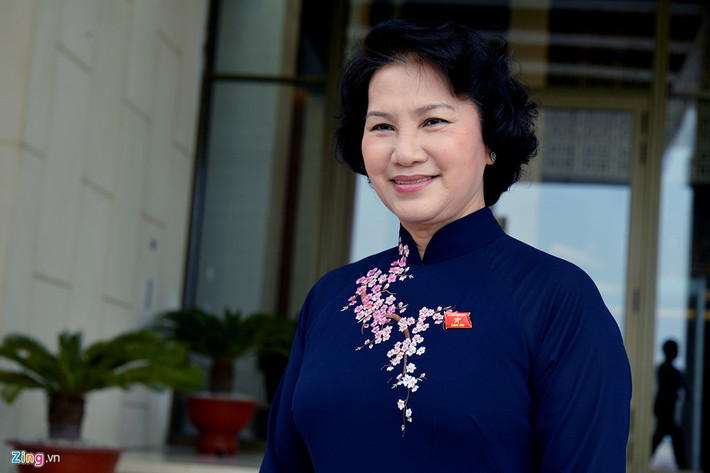 Bà Ngân sau buổi bế mạc kỳ họp cuối cùng Quốc hội khóa XIII, ngày 12/4/2016.