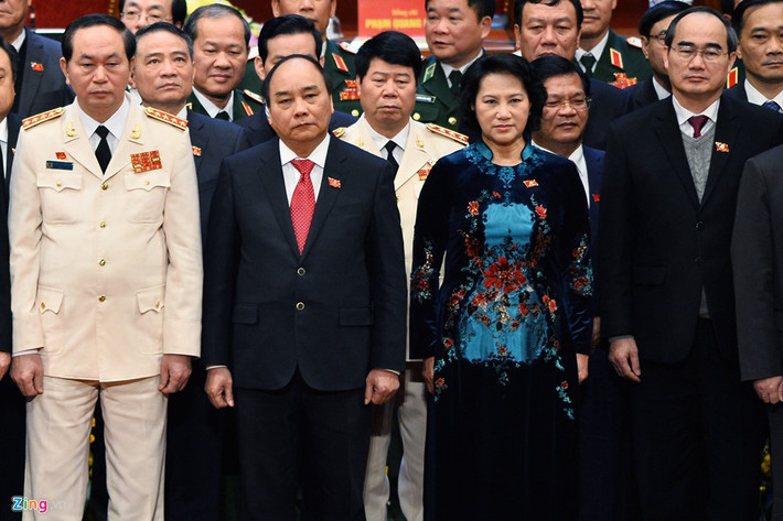 Bà Ngân tại lễ ra mắt Ban chấp hành Trung ương Đảng XII, 28/1/2016.
