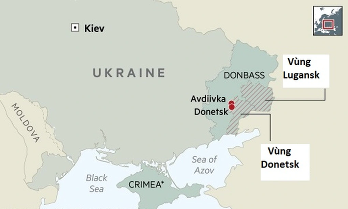 Mục tiêu của Nga có lẽ là chiếm toàn bộ khu vực Donbas (chiến tranh đã diễn ra hơn hai năm và Ukraine vẫn kiểm soát một số lãnh thổ trong khu vực). Ảnh: FT.
