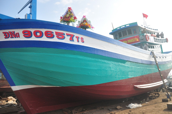 Con tàu ĐNa 90152 bị Trung Quốc đánh chìm hồi giữa năm ngoái của vợ chồng anh Trần Văn Vốn và chị Huỳnh Thị Như Hoa (trú tại phường Xuân Hà, quận Thanh Khê, TP Đà Nẵng).