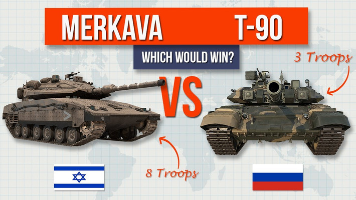 Điểm yếu của xe tăng T-90M so với Merkava chính là mức độ thông tin hóa không cao bằng và việc liên kết với các xe tăng khác để đạt được sự hỗ trợ lẫn nhau và tăng khả năng sống sót của chính mình, thì xe tăng T-90M không thể bằng Merkava. Đây cũng là điều dễ hiểu, vì công nghệ điện tử Nga tụt hậu so với phương Tây.