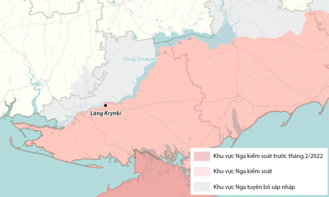 Ngôi làng Krynki có một vị trí chiến thuật ở tả ngạn sông Dnieper, đặc biệt từ đầu cầu này, nó có thể kiểm soát các tuyến giao thông ở nam thành phố Kherson. Vào tháng 10 năm ngoái, Quân đội Ukraine đã xây dựng một đầu cầu tại đây, với ý định dùng nó làm bàn đạp để giành lại lãnh thổ đã mất.