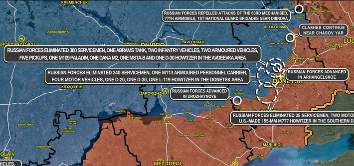 Vào ngày 27/4, trên chiến trường Donbass, Quân đội Nga tiếp tục mở các cuộc tấn công theo ba hướng Bakhmut, Avdiivka và Marinka. Đặc biệt là trên hướng phía tây bắc Avdiivka với kiểu tấn công ban đêm, vốn là “đặc sản” của Quân đội Ukraine.