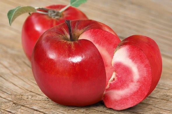Do có màu sắc bắt mắt nên giống táo ruột đỏ Redlove rất được ưa chuộng trên thị trường. Ảnh: Cungcaphatgiong.