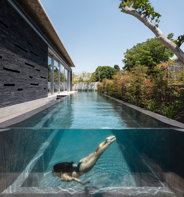Pavilion House sở hữu bể bơi dài rộng không kém gì các resort.