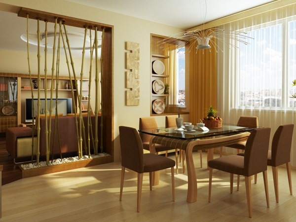 Bức tường ngăn từ những thân cây tre khô thường thấy trong kiến trúc nội thất của người Trung Hoa. Ảnh: Tadavietnam.