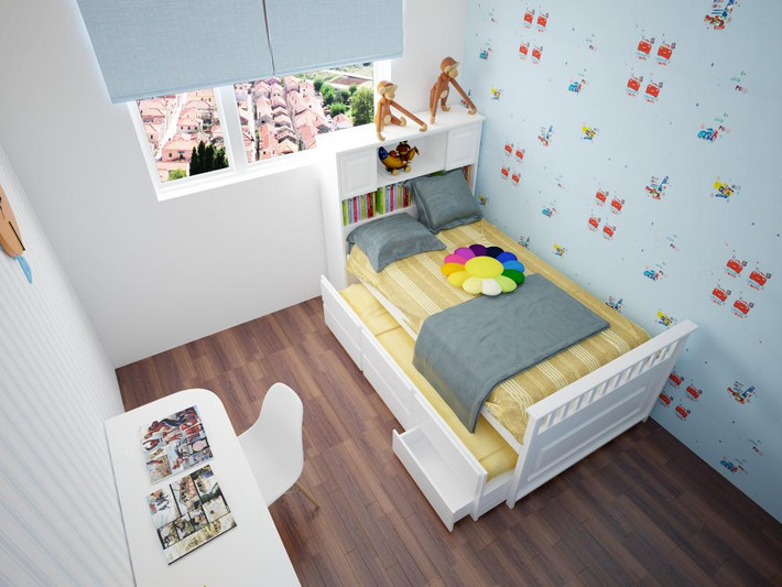 Các em nhỏ chắc chắn sẽ rất thích mẫu phòng ngủ xinh xắn, đáng yêu này. Ảnh: Thietkenoithatphongngu.