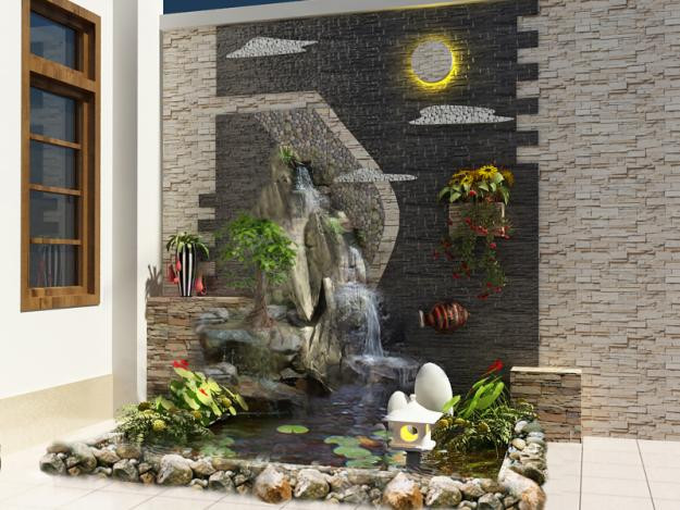 Còn với diện tích nhỏ hẹp như ở trong nhà, bạn vẫn có thể thiết kế được hòn non bộ đẹp và ấn tượng, nếu biết cách tận dụng những không gian "chết". Ảnh: Tieucanhsanvuonktv.