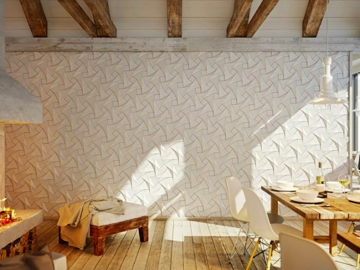 Ngôi nhà như “lột xác” với những tấm ốp tường 3D hiện đại và sang trọng. Ảnh: 3dwall.