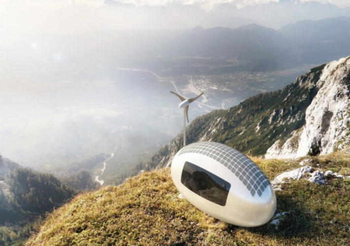 Ecocapsule - ngôi nhà hình quả trứng di động sử dụng năng lượng Mặt trời, năng lượng gió và có bộ lọc nước mưa dù diện tích chỉ vỏn vẹn 8m2. Ảnh: Baoquocte.