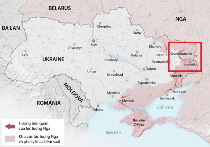 Nhóm khu vực phòng thủ thành phố Norton là một nhóm đô thị, bao gồm ba thành phố Bắc Donetsk, Lubiezhnoye và Lisichansk. Sông Severo-Donetsk đi qua các thành phố Severodonetsk và Lisichansk và chỉ được nối với nhau bằng hai cây cầu đường bộ và một cầu đường sắt.