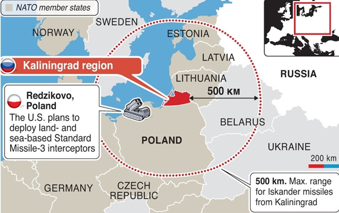 Kết quả là một nhóm tàu chiến của Hải quân Nga, đã di chuyển về phía Biển Baltic và vùng Kaliningrad; trong đó vùng lãnh thổ Kaliningrad nằm ngoài biên giới Nga, và giáp với biên giới các quốc gia NATO.