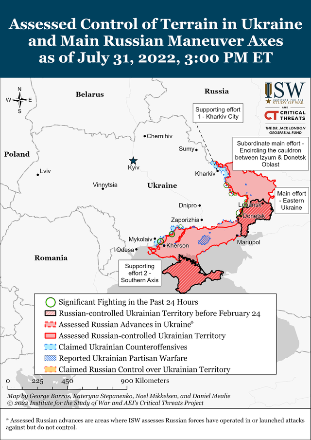 Nhà phân tích quân sự Ukraine Oleh Zhdanov chỉ ra rằng, bằng cách đẩy mạnh các cuộc tấn công ở phía nam, Ukraine sẽ buộc Nga phải phân tán hoạt động triển khai quân sự của mình tại chiến trường Ukraine.