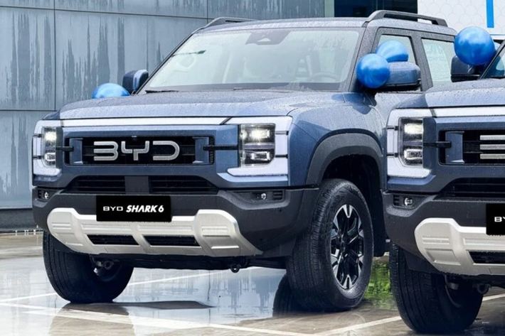 Mẫu xe bán tải BYD Shark hybrid được xây dựng dựa trên nền tảng DMO của BYD được thiết kế dành cho các mẫu xe hybrid sạc điện có khả năng chạy địa hình vượt trội; tương tự như trên hai mẫu xe tập trung vào địa hình off-road Fang Cheng Bao Bao 5 và Bao 8.