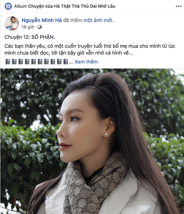 Thời gian gần đây, nữ MC xinh đẹp lại liên tục bị cư dân mạng réo tên sau khi Chí Chân tố vợ cũ Thu Quỳnh sống "giả dối, diễn giỏi". MC Minh Hà có động thái bất ngờ giữa tâm "bão" khi chia sẻ câu chuyện "thù dai nhớ lâu". Ảnh: FBNV.