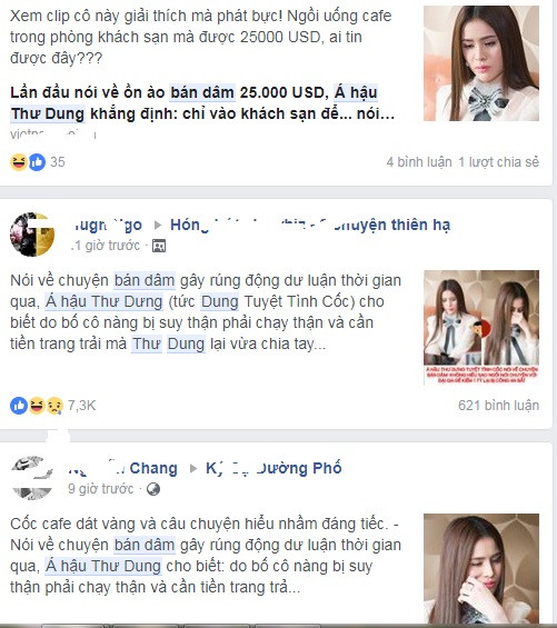 Chia sẻ của Thư Dung khiến dư luận đặt hoài nghi: Liệu do người đẹp vì túng quá làm liều hay quá ngây thơ khi chấp nhận hẹn hò uống cafe trong khách sạn với một người lạ mặt, lại được giới thiệu từ một ông "bầu" cũng không quen biết?