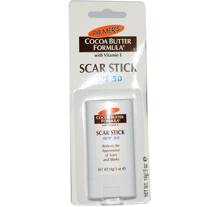 Palmer"s Cocoa Butter Formula SPF 50 Scar Stick là sản phẩm nhiều chức năng. Nó có tác dụng làm mờ vết sẹo hay vết rạn da rất hiệu quả và rất lành tính. Nó chứa bơ ca cao với khả năng dưỡng ẩm cao, làm mờ sẹo, chứa vitamin E là một chất chống oxy hóa mạnh mẽ, và tinh dầu cây rum giúp dưỡng ẩm, làm mềm da.