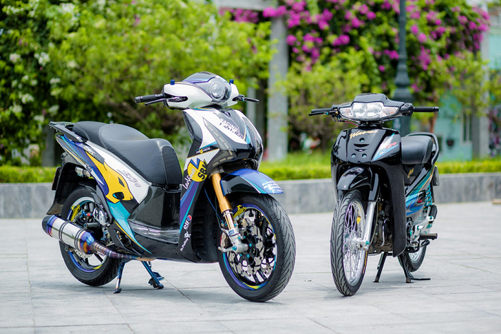 Mẫu xe ga Honda SH 150i của một biker tại Hà Nội được nâng cấp toàn diện với gói độ hàng hiệu, đi kèm một số trang bị của xe phân khối lớn.