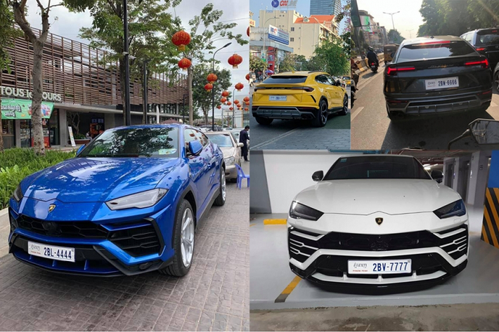 Nhắc đến những chiếc siêu xe biển "tứ quý" phải kể đến độ chịu chơi của giới nhà giàu Campuchia. Trong đó, các đại gia ở xứ sở chùa tháp đang rộ lên trào lưu đeo biển số "tứ quý" cho mẫu siêu SUV Lamborghini Urus đang khá "hot" tại đây. Bằng chứng là có không ít những chiếc siêu SUV Lamborghini Urus tại Campuchia bị bắt gặp đeo các biển số tứ quý 4, tứ quý 5, tứ quý 6 và tứ quý 7. Ngoài ra, còn có chiếc Lamborghini Urus mang biển cặp lộc phát rất đẹp mắt và mang ý nghĩa tốt đẹp.