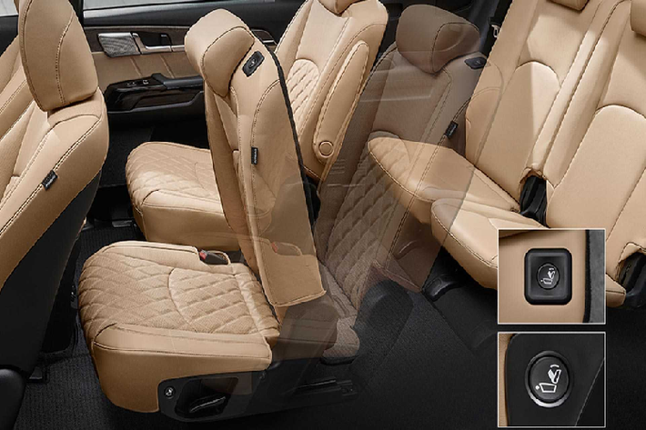 Kia Mohave cũng được dựng trên cấu trúc khung gầm body-on-frame với khả năng off-road cực tốt. Hình ảnh nội thất của xe cho thấy nó có một núm xoay để đổi 6 chế độ lái gồm: Comfort, Eco, Sport, Sand, Mud, và Snow. Ngoài ra còn có một chế độ dẫn động 4 bánh 4WD ở dải tốc độ thấp được tích hợp trên một nút riêng.