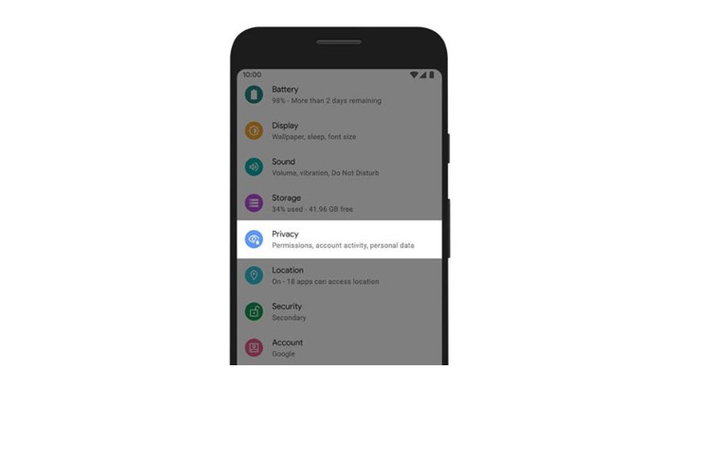 Quyền riêng tư: Đây là một cải tiến lớn so với Android 9. Giờ đây, quyền riêng tư đã trở thành một phần riêng trong cài đặt. Người dùng có thể cấp quyền truy cập cho các ứng dụng ở tính năng này.