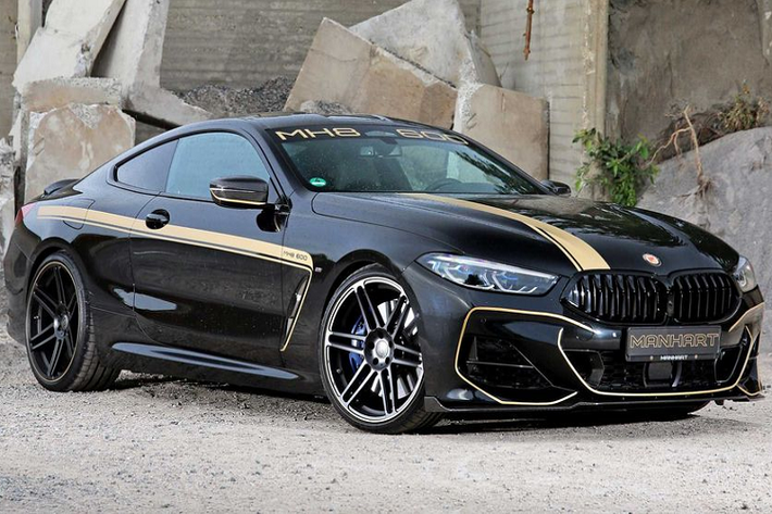 Manhart chọn mẫu xe BMW M850i 2019 bản M Performance làm nền tảng, bộ nâng cấp của hãng độ bắt đầu với các la-zăng thiết kế mới, các bánh xe tiêu chuẩn của chiếc coupe mạnh mẽ giờ đây được thay thế bằng các vành hợp kim 6 chấu sơn đen mờ kích thước 21 inch.