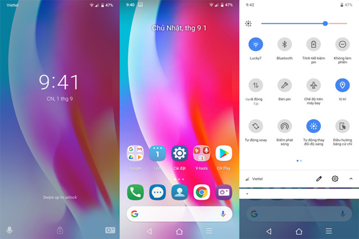 Vsmart Star sử dụng VOS 2.0 trên nền Android 9 với giao diện tương tự Android gốc.