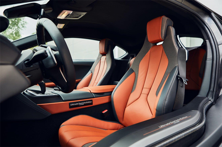 Bệ cửa có dòng chữ “Ultimate Sophisto Edition”, số thứ tự của xe được đính vào cabin. Nội thất được trang trí theo chủ đề E-Copper.