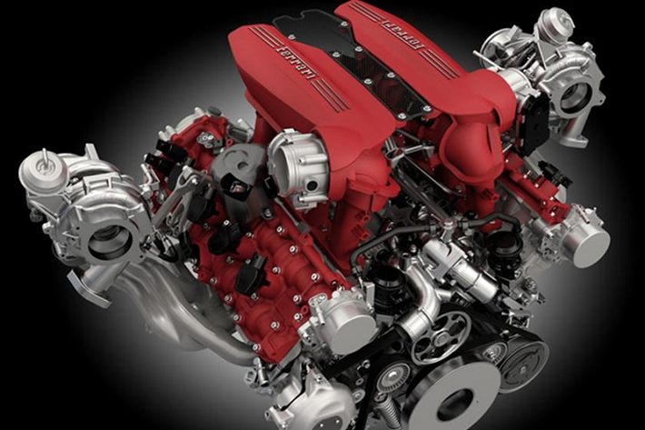 Động cơ V8 3.9 lít tăng áp kép của Ferrari Tuy không mang tính biểu tượng như động cơ V12 Colombo, nhưng khối động cơ V8 này vẫn tạo tiếng vang tốt khi 2 năm liều giành được giải thưởng “động cơ của năm”. Động cơ này cũng cho thấy được những tinh hoa của Ferrari trong việc giữ được tiếng vang của động cơ và sự nhanh nhạy của động cơ khi hoạt động ở vòng tua thấp.