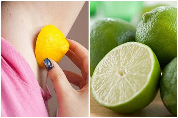 Chanh tươi. Bạn chỉ cân cắt đôi quả chanh rồi chà sát lên vùng nách thâm đen trong 10 phút rồi rửa lại bằng nước. Nếu kiên trì thực hiện đều đặn, sau 2 tuần, bạn sẽ thấy những biến chuyển tích cực ở vùng da này. (Ảnh: Ảnh: giupbanlamdep.com, tinlamdep.com)