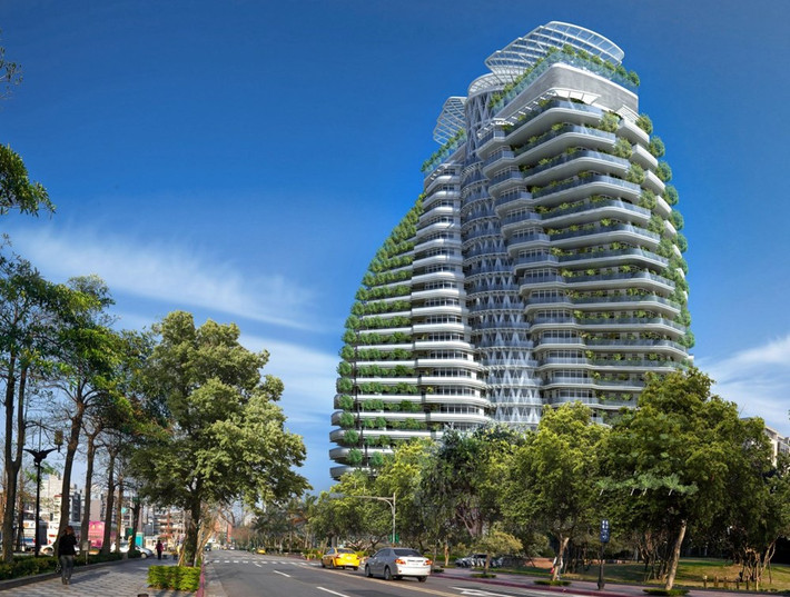 Tòa nhà cây xanh 20 tầng nằm ở quận Xinyi, trung tâm của thành phố Đài Bắc sẽ có thiết kế hình xoắn ốc.