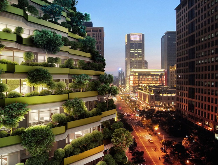 Tòa nhà thân thiện với môi trường được đặt tên là Tao Zhu Yin Yuan Tower.