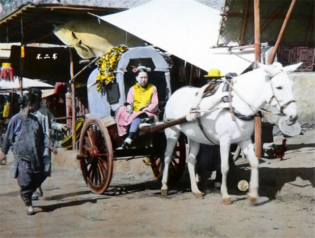 Một cô gái gia đình quý tộc ngồi trên xe ngựa. Xe ngựa là phương tiện giao thông chính vào thời kỳ này. Ảnh: sohu.com.