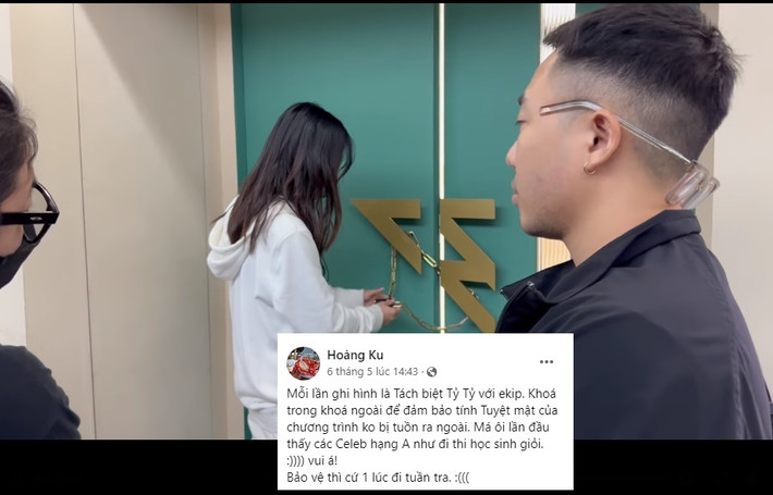 Hoàng Ku chia sẻ vui ở hậu trường: "Mỗi lần ghi hình là tách biệt tỷ tỷ với ê-kíp, khóa trong khóa ngoài để đảm bảo tính tuyệt mật... Lần đầu thấy các Celeb hạng A như đi thi học sinh giỏi".