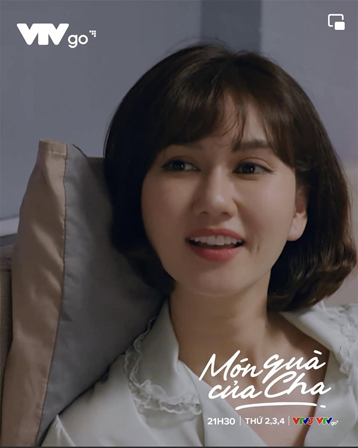 Tạo hình xinh đẹp của Hương Giang trong phim "Món quà của cha".