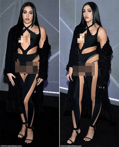 Con gái Madonna - Lourdes Leon chọn bộ catsuit màu đen, cut out cực kỳ táo bạo khi tham dự sự kiện thời trang của H&M tại New York mới đây. (Ảnh: Shutterstock)