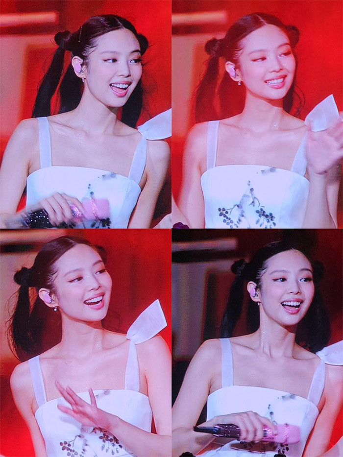 Những khoảnh khắc dễ thương của Jennie trong suốt màn biểu diễn ở Mỹ Đình. (Ảnh: FB K crush)
