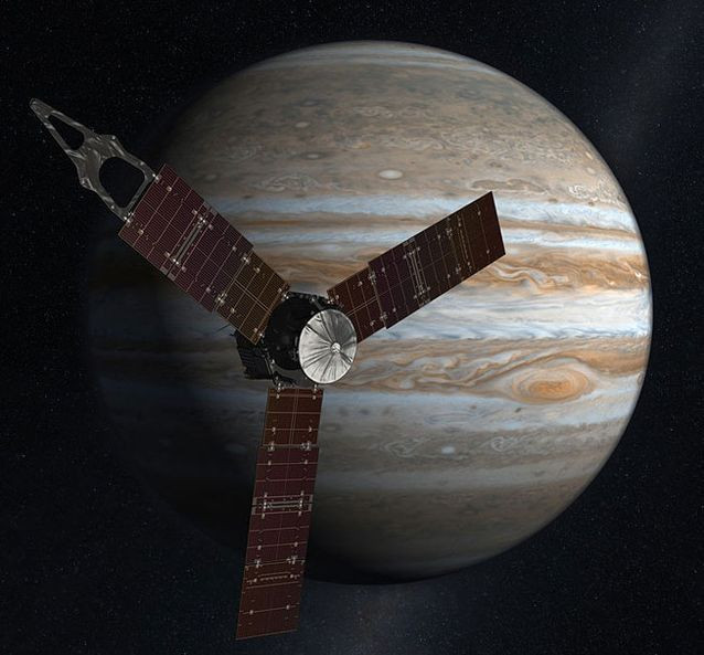 Tàu Juno của NASA sẽ thực hiện nhiệm vụ khám phá Mộc tinh trong thời hạn 20 tháng kể từ 4/7/2016. Nguồn ảnh: MNN.