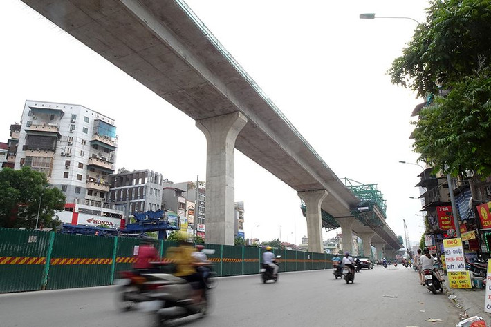 Điểm cuối của dự án tiếp giáp với nút giao Ngã Tư Sở (phía đường Trường Chinh) hiện đã thành hình với công nghệ xây dựng hiện đại.