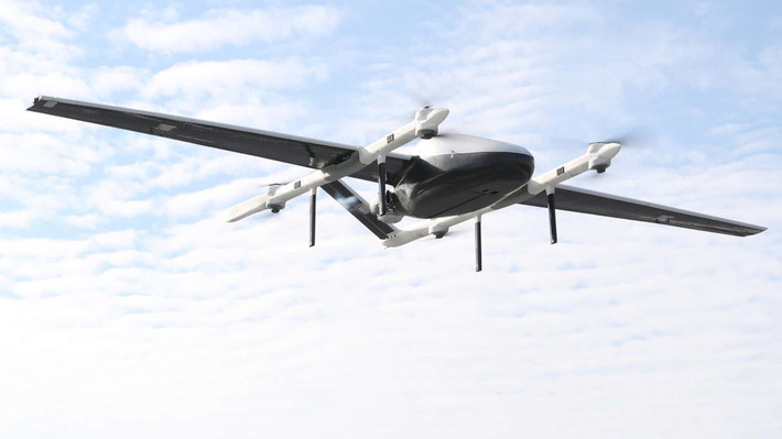 Loại UAV bốn trục này, có cánh thẳng và cánh quạt đẩy, đuôi hình chữ V ngược; có khả năng cất cánh và hạ cánh thẳng đứng, tầm bay hơn 100 km và có thể vận chuyển khoảng 9,1 kg hàng hóa. Trong tương lai, một mẫu UAV lớn hơn, có thể chở 11,3 kg hàng hóa trong cự ly 800 km, sẽ được tung ra thị trường.