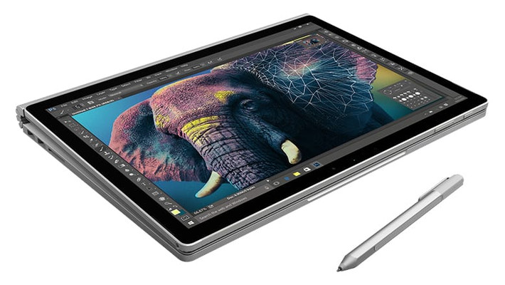Điển hình cho thiết kế này là các mẫu Microsoft Surface Book, Lenovo ThinkPad, Dell XPS, Lenovo Yoga...Trong ảnh là chiếc Microsoft Surface Book tuyệt đẹp. Siêu phẩm này hấp dẫn, cá tính nhờ màn hình cảm ứng siêu nét và có thể sử dụng Pen điện tử cho các thao tác. Giá bán của chiếc máy tính này là 1.599 USD.
