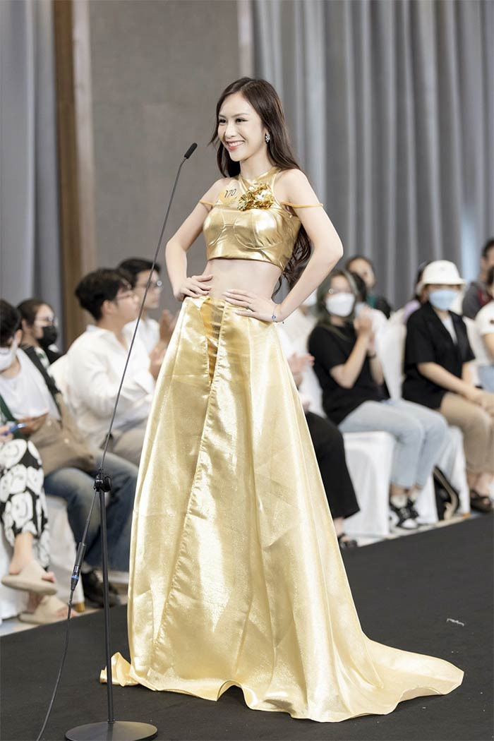 Trần Hoàng Anh Phương, con gái NSND Trần Nhượng là một trong những thí sinh tham gia cuộc thi Hoa hậu Hòa bình Việt Nam 2022 - Miss Grand Vietnam 2022. (Ảnh: Zing)