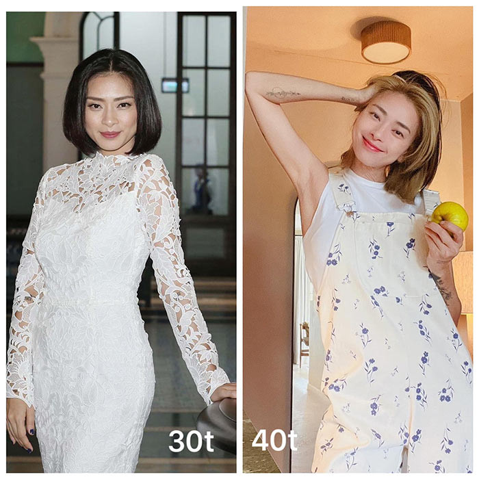 So sánh hình ảnh của nữ diễn viên "Bẫy rồng" cách đây 10 năm và hiện tại sẽ thấy Ngô Thanh Vân ở tuổi 40 trẻ hơn hẳn phiên bản của cô ở tuổi 30 nhờ phong cách ăn mặc đơn giản, xì tin.