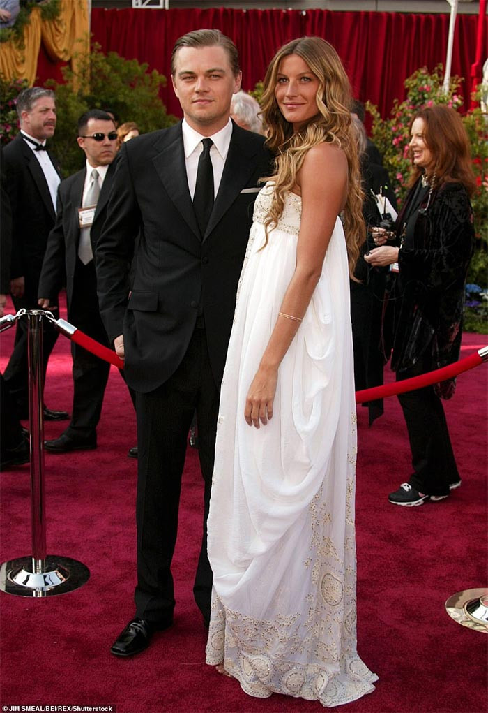 Người tình nổi tiếng đầu tiên của Leonardo DiCaprio là người mẫu Brazil, Gisele Bundchen. Hai người yêu nhau từ năm 1999 khi Gisele mới 18 tuổi. Năm 2004 cả hai chia tay sau 5 năm hẹn hò.(Ảnh: Shutterstock)