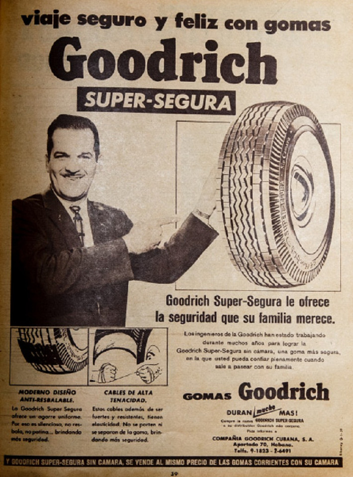 Quảng cáo lốp ô tô Mỹ Goodrich trên báo.